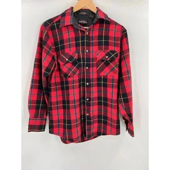Northwest Territory VTG Flannel RED/BLACK Plaid Shirt Jacket Men's Small - Picture 1 of 10